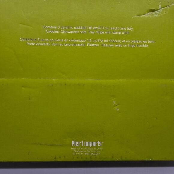 Pier 1 Imports Vintage Retired Buffet Style Flatware Caddy 4 pc Set NEW NIB - Picture 4 of 9